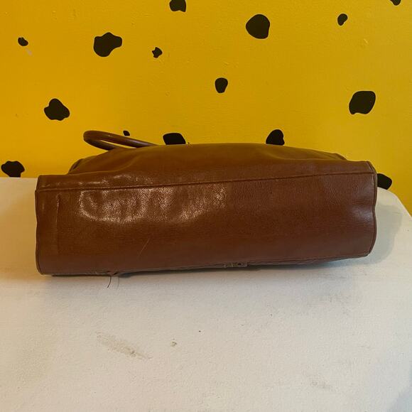 Vintage Brown Patchwork Faux Leather Tote | Boho Croc & Snake Texture Bag - Picture 9 of 9